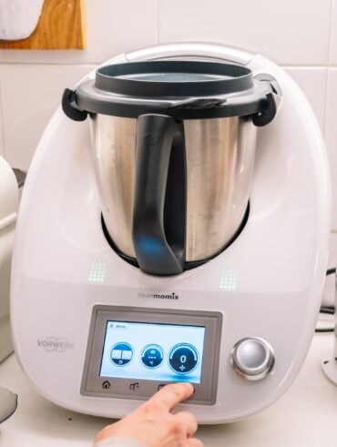 Barcelona, Spain, 15 January, 2021: Two women using thermomix at home