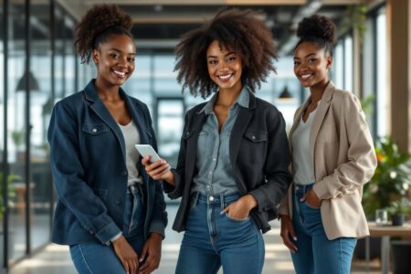 découvrez notre sélection de jeans de travail pour femme, alliant confort, durabilité et style pour accompagner les professionnelles modernes au quotidien.