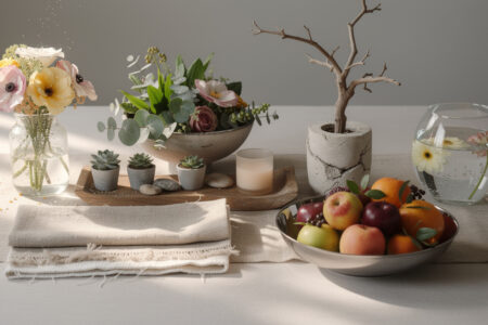 découvrez 7 styles uniques de centres de table naturels, parfaits pour sublimer toutes vos occasions avec élégance et fraîcheur.