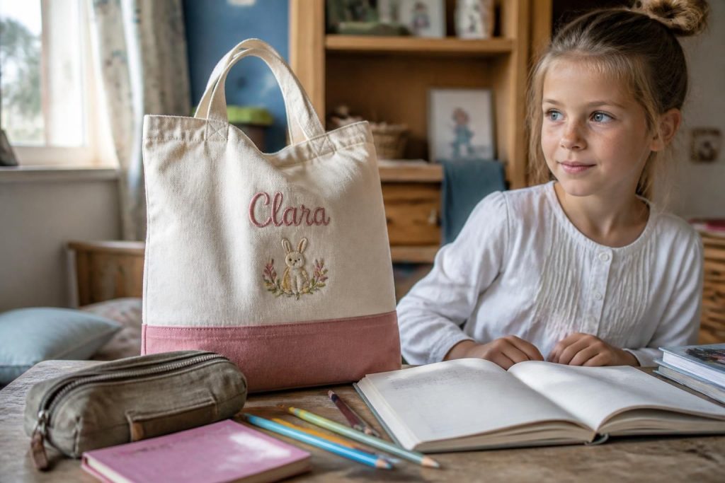 découvrez nos cabas enfants personnalisés, parfaits pour l'école alliant style unique et praticité pour accompagner vos petits au quotidien.